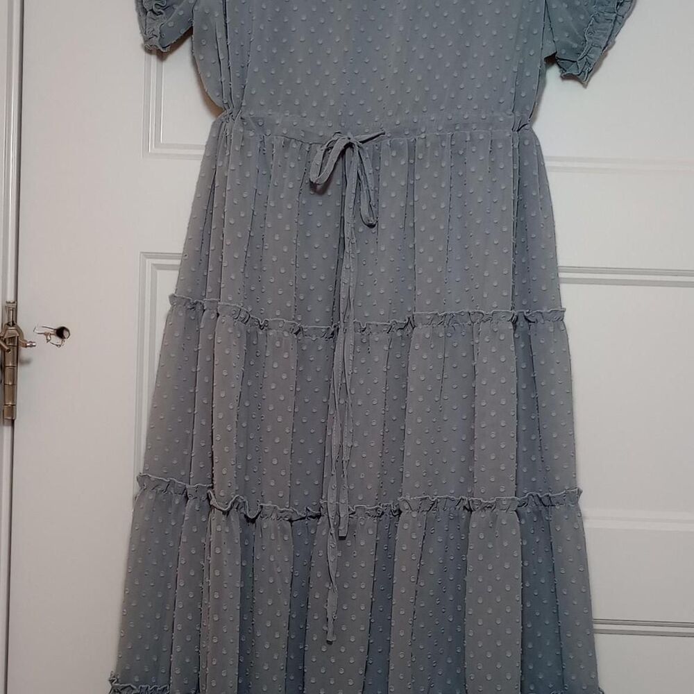 Hello-molly Women's Blue and Grey Dress